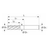 HOLEX Pro Steel solid carbide roughing end mill HPC, TiAlN, ⌀ DC: 4mm schematic