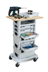 L-BOXX Mobile Worktop 500x700 LB with tools on worktop