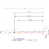 Garant Solid carbide HPC drill, plain shank DIN 6535 HA, DLC, ⌀ DC h7: 7,8mm schematic