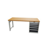 Garant Gridline Workbench with drawer casing 24G, height 850 mm, Bamboo worktop, 20×20G, Worktop length: 2000mm