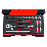 HOLEX Socket set 1/4 inch square drive 21 pieces
