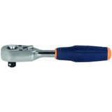 GARANT Reversible hand ratchet, with 1/4 inch square drive, with ejector, 10° working angle, 115 mm long, chrome-plated,