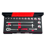 HOLEX Socket set 3/8 inch square drive 19 pieces