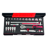 HOLEX Socket set 3/8 inch square drive 26 pieces