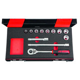 HOLEX Socket set 1/2 inch square drive 12 pieces
