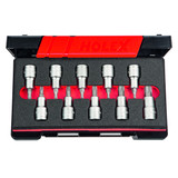 HOLEX Set of bit sockets, for Torx, 1/2 inch square drive 10 pieces