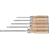 HOLEX Screwdriver set for slot-head, with wooden handle