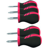 HOLEX Screwdriver set, stub, 5 pieces for slot-head and Pozidriv
