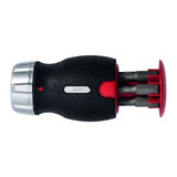 HOLEX Bit-holding screwdriver with magazine with 1/4 inch bits with ratchet and magnet