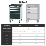 Roller cabinet with drawers 75 kg, 20×24G 4 drawer technical specifications