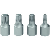 HOLEX Set of tri-square bit sockets, 1/4 inch square drive 4 pieces