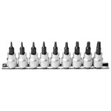 HOLEX Set of bit sockets for Torx, 3/8 inch square drive, 9 pieces