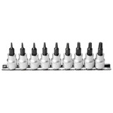 HOLEX Set of bit sockets for Torx, 3/8 inch square drive, 9 pieces