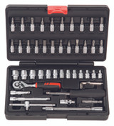 Holex 46 Piece Socket Set Inch and Metric Carrying Case Plastic Inserts Holex