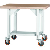 GARANT GridLine Vario workbench, mobile, height 850 mm, Beech marine ply worktop, 20x20G