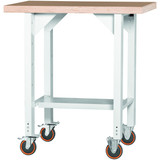 GARANT GridLine Vario workbench, mobile, height 950 mm, Beech marine ply worktop, 20x20G