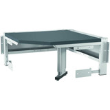 GARANT Corner workstation for eLevel workstation, with 1 lift column, with dark grey Eluplan worktop