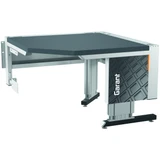 GARANT Corner workstation for eLevel workstation, with 2 lift columns, with dark grey Eluplan worktop