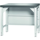 GARANT GridLine Vario Basic workbench with rear panel, height 850 mm, Eluplan worktop, dark