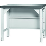 GARANT GridLine Vario Basic workbench with rear panel, height 850 mm, Eluplan worktop, dark