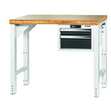 GARANT GridLine Vario workbench with drawer casing 16G, height 850 mm, Bamboo worktop, 12x20G