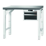 GARANT GridLine Vario workbench with drawer casing 16G, height 850 mm, Eluplan worktop, dark, 12x20G