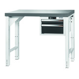 GARANT GridLine Vario workbench with drawer casing 16G, height 850 mm, Eluplan worktop, dark, 12x20G