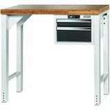 GARANT GridLine Vario workbench with drawer casing 16G, height 950 mm, Bamboo worktop, 12x20G