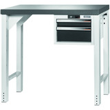 GARANT GridLine Vario workbench with drawer casing 16G, height 950 mm, Eluplan worktop, dark, 12x20G