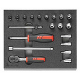 953704 20 Holex ratchet and socket set