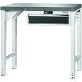 GARANT GridLine Vario workbench with drawer casing 24G, height 950 mm, Eluplan worktop, dark, 20x20G