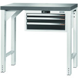 GARANT GridLine Vario workbench with drawer casing 24G, height 950 mm, Eluplan worktop, dark, 20x20G