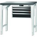 GARANT GridLine Vario workbench with drawer casing 24G, height 950 mm, Eluplan worktop, dark, 20x20G