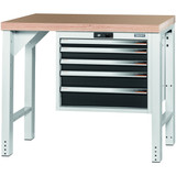 GARANT GridLine Vario workbench with drawer casing 24G, height 850 mm, Beech marine ply worktop, 20x20G