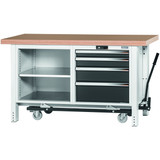 GARANT GridLine Workbench with undercarriage, height 850 mm with beech marine ply worktop, 20x20G