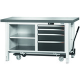 GARANT GridLine Workbench with undercarriage, height 850 mm with Eluplan worktop, dark, 20x20G