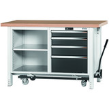 GARANT GridLine Workbench with undercarriage, height 950 mm with beech marine ply worktop, 20x20G