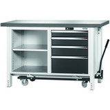 GARANT GridLine Workbench with undercarriage, height 950 mm with Eluplan worktop, dark, 20x20G