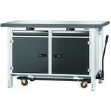 GARANT GridLine Workbench with undercarriage, height 950 mm with Eluplan worktop, dark, 20x20G