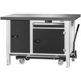 GARANT GridLine Workbench with undercarriage, without height adjuster and vice, with Eluplan worktop, dark, 20x20G