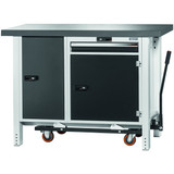 GARANT GridLine Workbench with undercarriage, without height adjuster and vice, with Eluplan worktop, dark, 20x20G