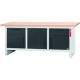HOLEX Workbench with 2 drawers and 3 swing doors
