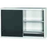 GARANT GridLine Top-mounted cabinet with drawer, Plain sheet metal sliding doors, 26x14G