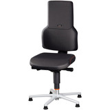 GARANT Swivel work chair, fabric cushion, with glides, low