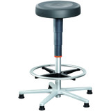 GARANT Work stool, integral foam, with glides and footrest ring, high