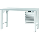 GARANT GridLine ESD Vario workbench with casing, height 850 mm, ESD worktop, 12x20G