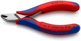 KNIPEX Electr End Cutting Nippers, 4.5", Comfort Grip, Semi-flush Sml Bevel Cut, 27°