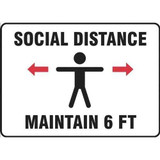 7 inch x 10 inch Plastic Social Distancing Sign