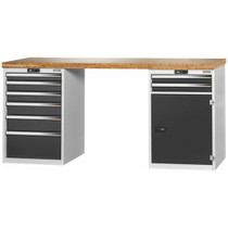 Workbench with 2 Drawer Sets 24G Bamboo Worktop 2000 mm U92000 CABINET