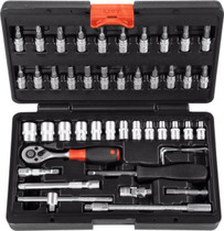 4045197185310 Holex 46 Piece Socket Set Inch and Metric Carrying Case Plastic Inserts Holex 630002 46